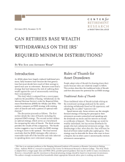 can retirees base wealth withdrawals on the irs` required minimum