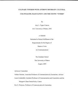 CULINARY TOURISM WITH ANTHONY BOURDAIN: CULTURAL