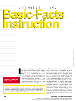 Number Facts 2 - Mid Central Education Cooperative