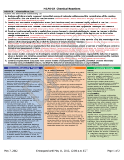 HS.PS-CR Chemical Reactions May 7, 2012 Embargoed until May