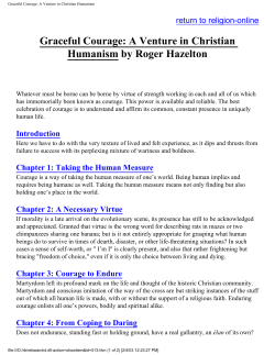 Graceful Courage: A Venture in Christian Humanism by Roger