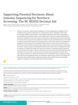 Supporting Parental Decisions About Genomic Sequencing for