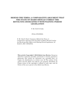 behind the times: a comparative argument that the state of idaho