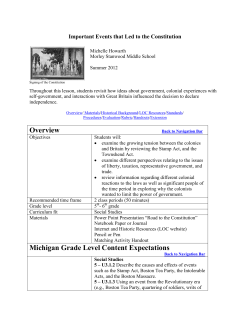 Important Events that Led to the Constitution