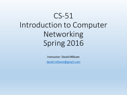 CS-‐51 Introduction to Computer Networking Spring 2016