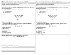 EQ: How can I evaluate expressions with grouping symbols? EQ