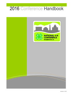2016 Conference Handbook - 4-H