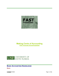 Making Cents of Accounting - University of South Florida