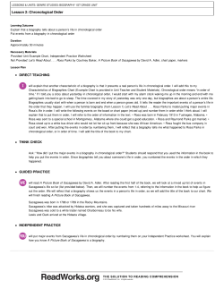 Lesson 2: Chronological Order