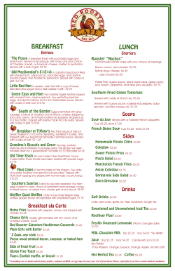 menu - Red Rooster Cafe