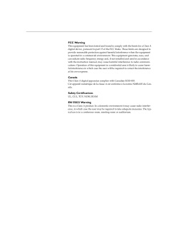 FCC Warning Canada Safety Certifications EN 55022