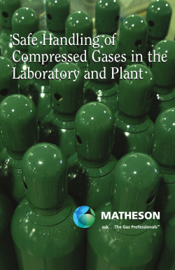 Safe Handling of Compressed Gases in the Laboratory