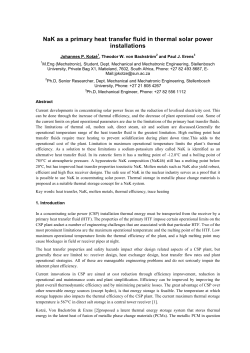 NaK as a Primary Heat Transfer Fluid in Thermal Solar Power