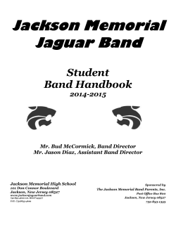 Student Handbook  - Jackson Jaguar Marching Band