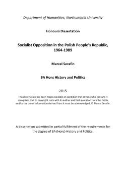 Socialist Opposition in the Polish People`s Republic, 1964-1989