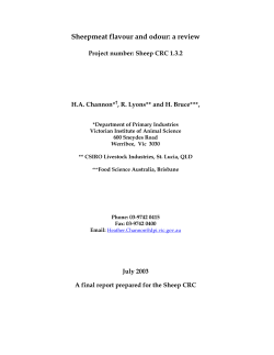 Sheepmeat flavour and odour: a review