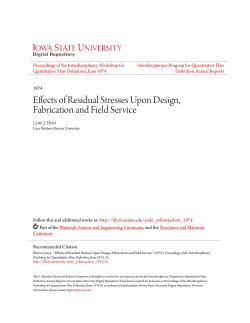 Effects of Residual Stresses Upon Design, Fabrication and Field