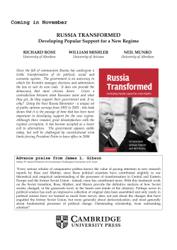 Russia Transformed: Developing Popular Support for a New Regime