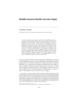 Disability Insurance Benefits and Labor Supply