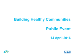 Building Healthy Communities 14 April Presentation