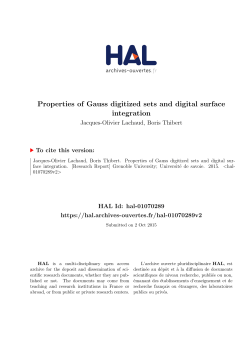 Properties of Gauss digitized sets and digital surface integration