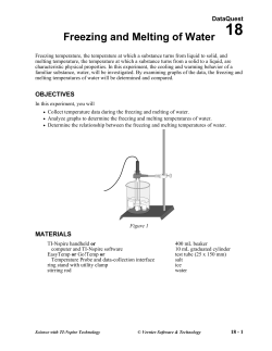 Freezing and Melting of Water
