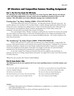 AP Literature and Composition Summer Reading Assignment