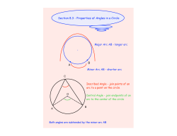 Section 8.3 - Properties of Angles in a Circle