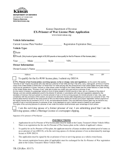 EX-Prisoner of War License Plate Application