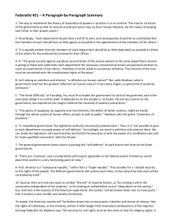 Federalist #51 &ndash; A Paragraph-by