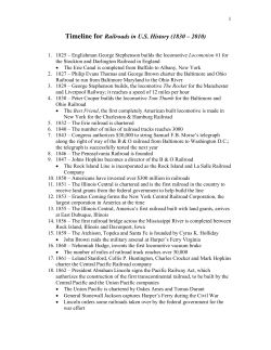 Timeline for Railroads in US History