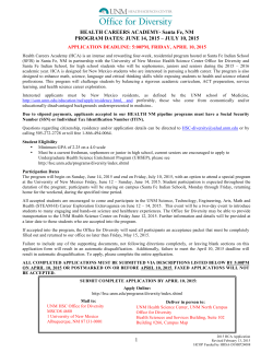 Santa Fe, NM PROGRAM - UNM Health Sciences Center