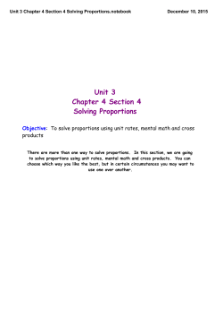 Unit 3 Chapter 4 Section 4 Solving Proportions.notebook