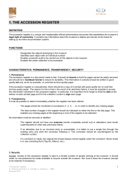 1. THE ACCESSION REGISTER