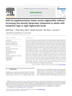 Krill oil supplementation lowers serum triglycerides without