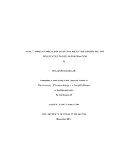 HOW TO MAKE A FOREIGN IDEA YOUR OWN: ARGENTINE