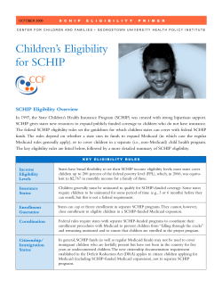 Children`s Eligibility for SCHIP