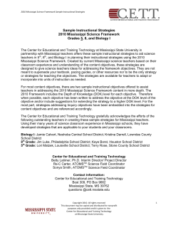 Sample Instructional Strategies 2010 Mississippi Science