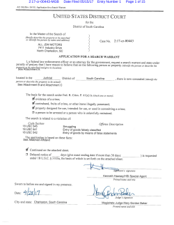 2:17-cr-00443-MGB Date Filed 05/15/17 Entry Number 1 Page 1 of