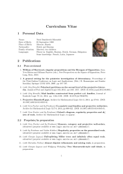 Curriculum Vitae - Kurt G&ouml;del Research Center