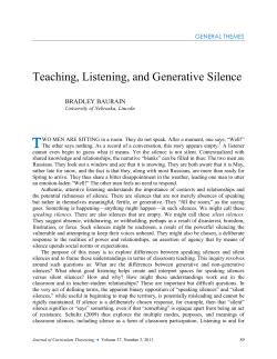 Teaching, Listening, and Generative Silence