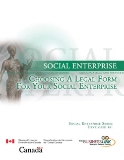 Choosing a Legal Form for Your Social Enterprise