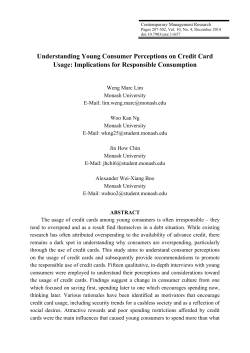 Understanding Young Consumer Perceptions on Credit