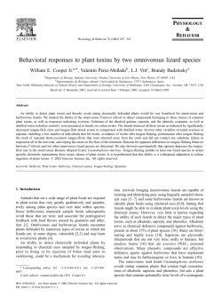 Behavioral responses to plant toxins by two omnivorous lizard species