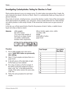 Investigating Carbohydrates: Testing for Starches in Food