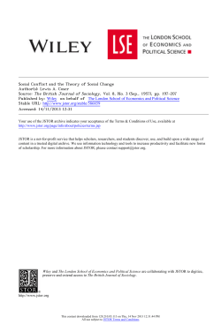 Social Conflict and the Theory of Social Change