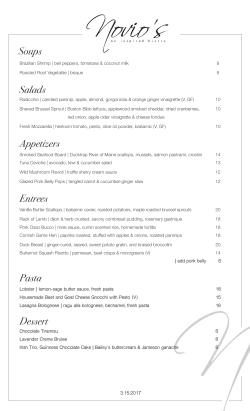 Salads Appetizers Entrees Pasta Dessert Soups