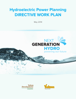 Next Generation Hydro Work Plan