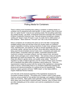 Potting Media For Containers - College of Agriculture and Life