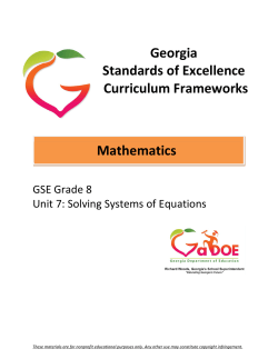 Unit 7 - Georgia Standards